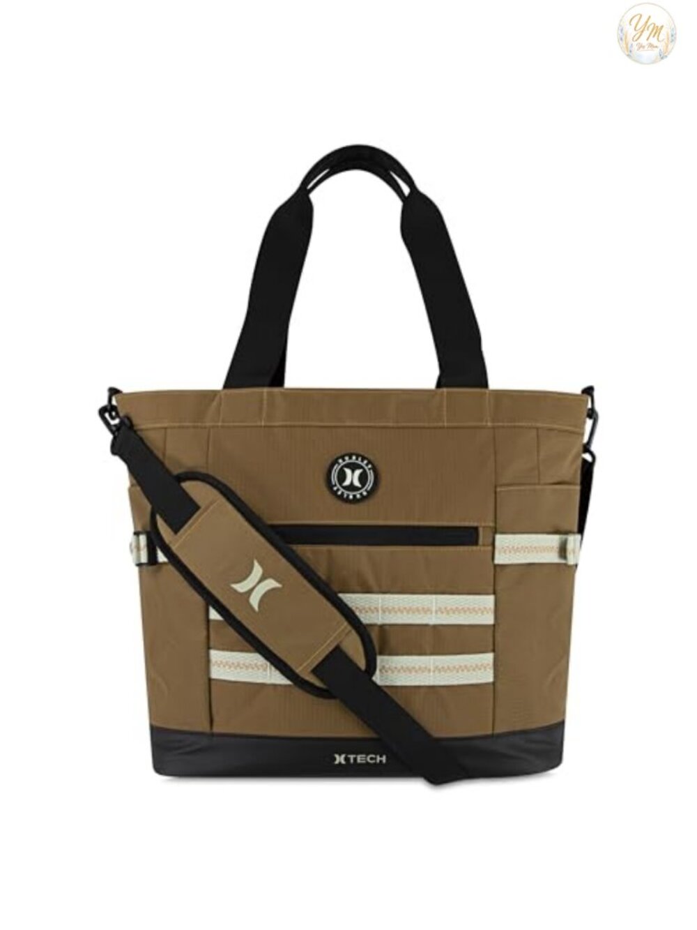 Nylon Utility Tote Bag - Web Attachment System, Zip Pockets, Crossbody Strap